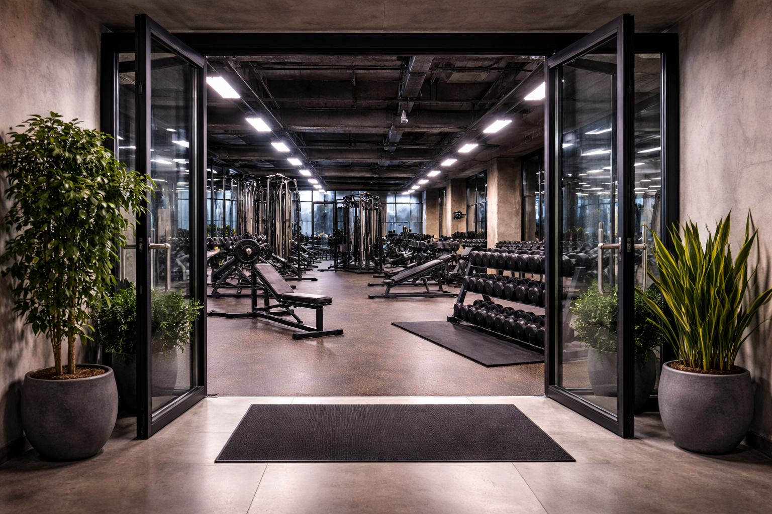 Eingangsbereich eines Fitnessstudios