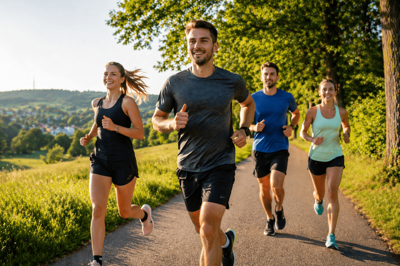 Vier Personen beim Joggen