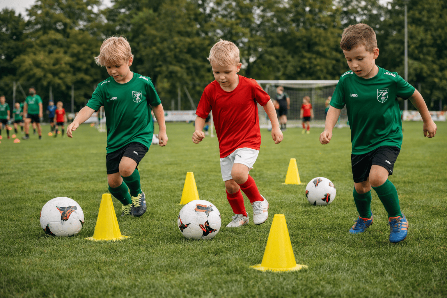 Kinder beim Fußballtraining
