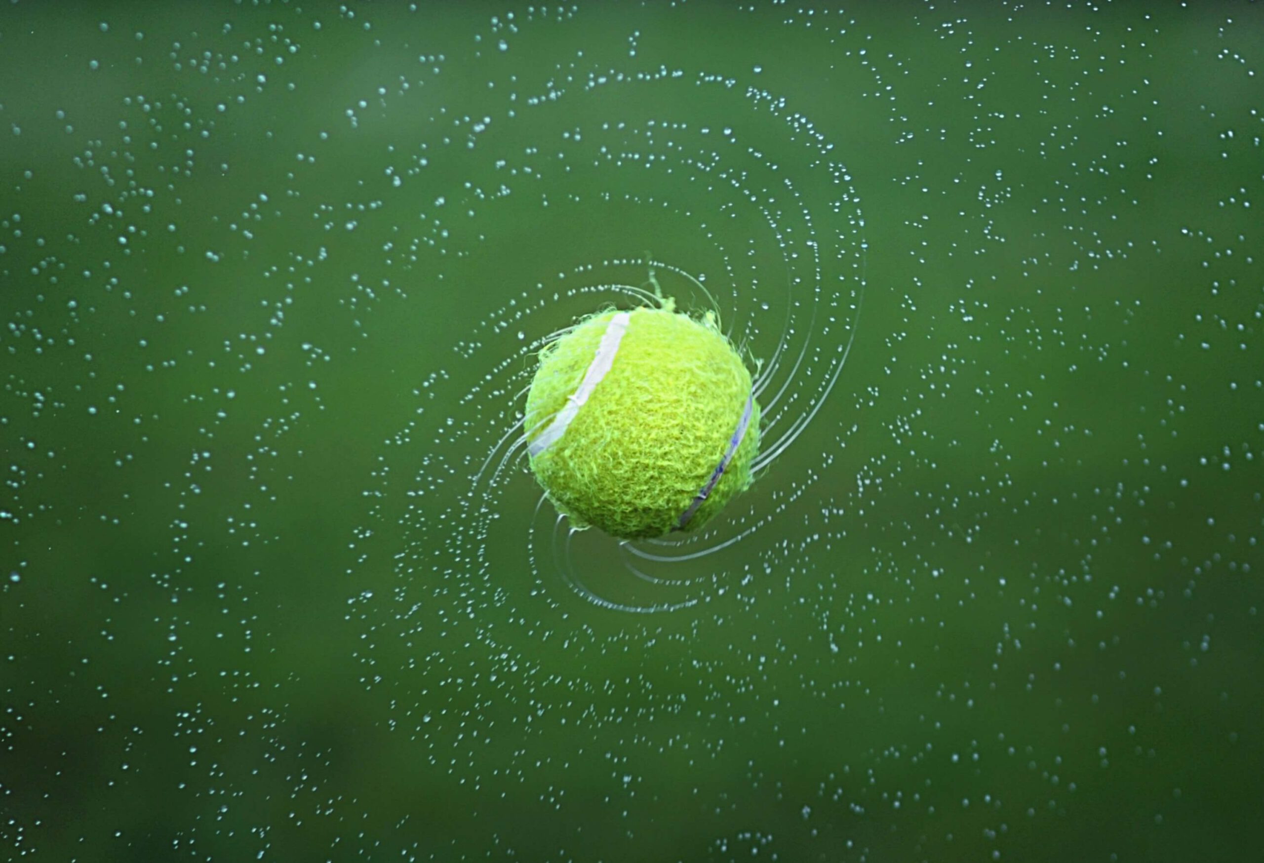 Darstellung besonderer Sportangebote durch Tennisball im Fokus