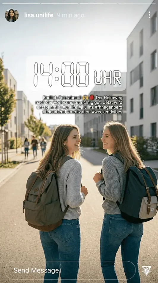 Studentinnen am Campus Hagenberg unterwegs