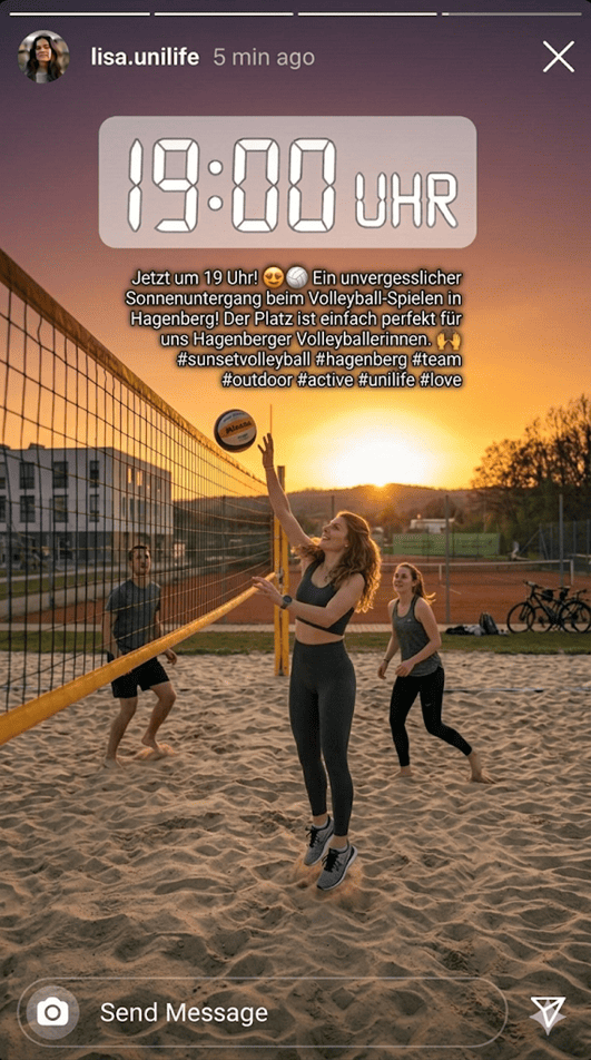 Beachvolleyball bei Sonnenuntergang in Hagenberg