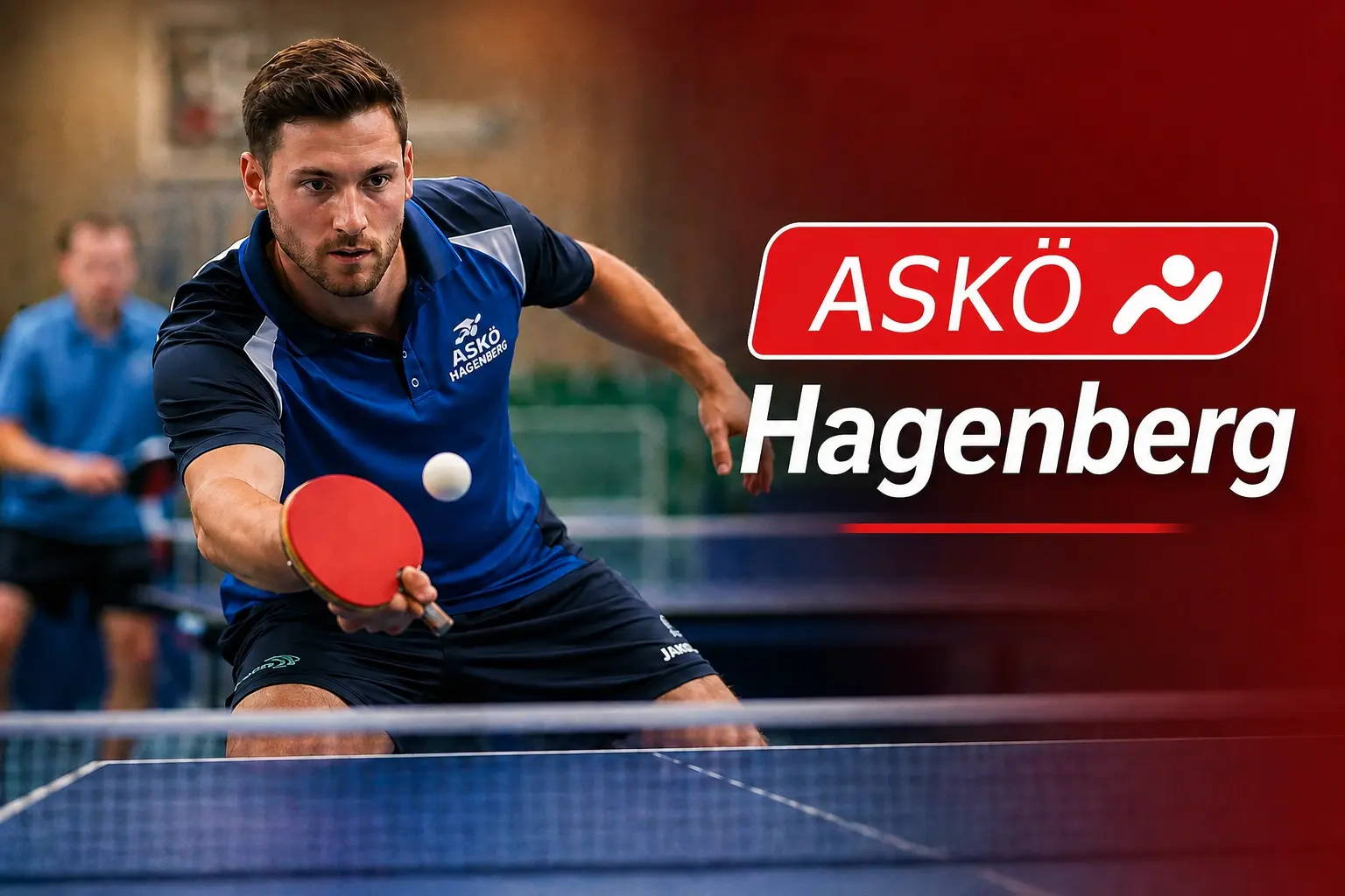 ASKÖ Hagenberg mit Tischtennisspieler an der Platte